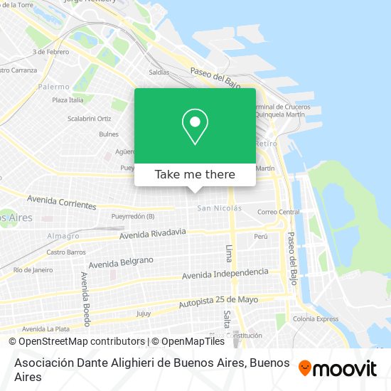 Mapa de Asociación Dante Alighieri de Buenos Aires