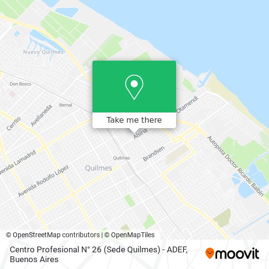 Mapa de Centro Profesional N° 26 (Sede Quilmes) - ADEF