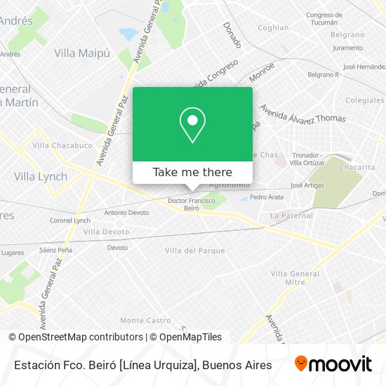 Estación Fco. Beiró [Línea Urquiza] map