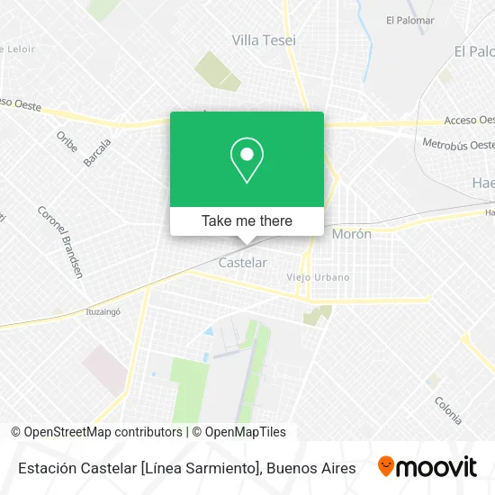Mapa de Estación Castelar [Línea Sarmiento]