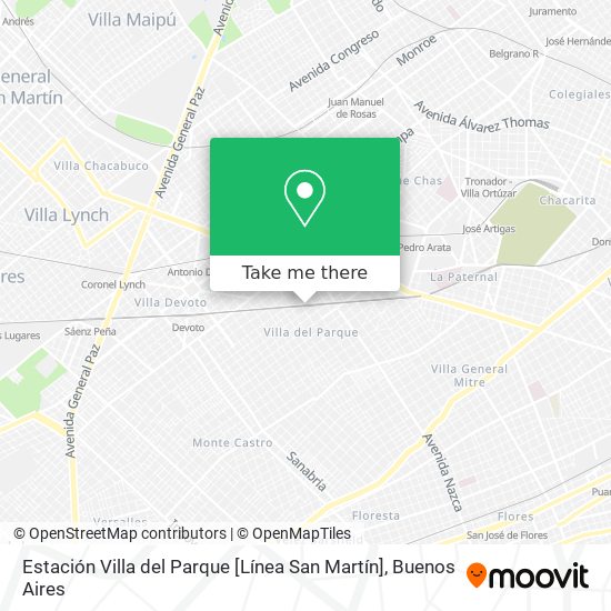 Estación Villa del Parque [Línea San Martín] map