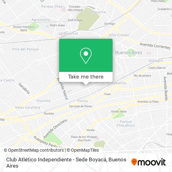 Mapa de Club Atlético Independiente - Sede Boyacá