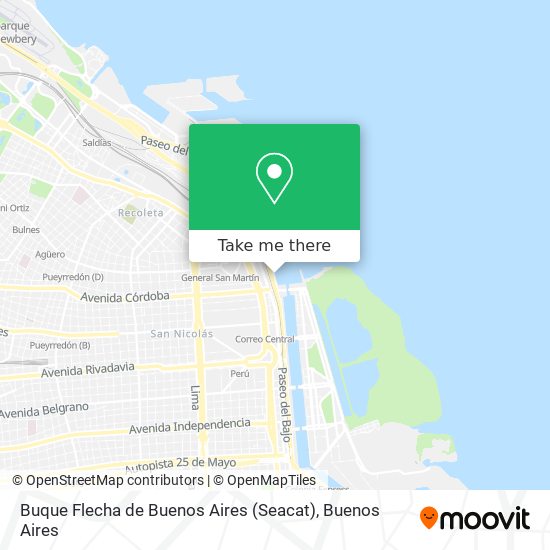 Mapa de Buque Flecha de Buenos Aires (Seacat)