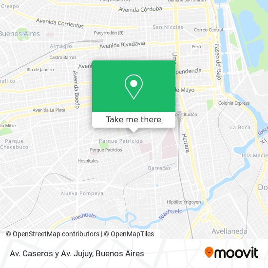 Av. Caseros y Av. Jujuy map