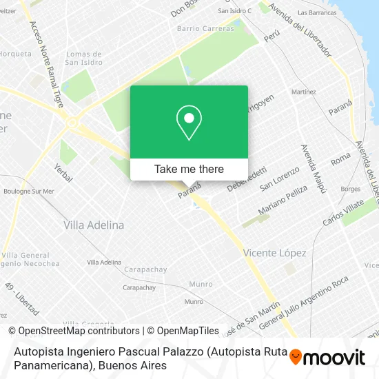 Autopista Ingeniero Pascual Palazzo (Autopista Ruta Panamericana) map