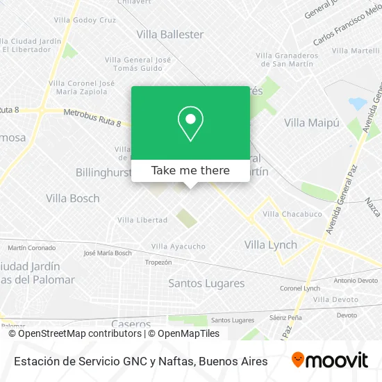 Mapa de Estación de Servicio GNC y Naftas