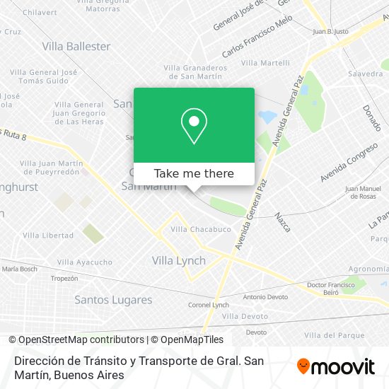 Dirección  de Tránsito y Transporte de Gral. San Martín map