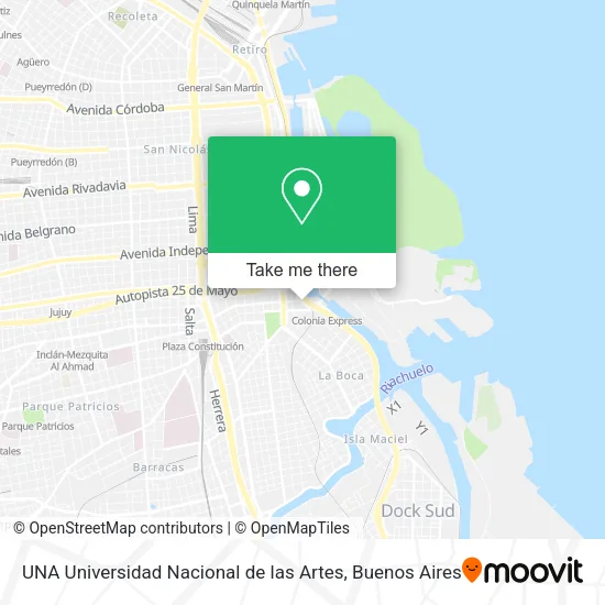 Mapa de UNA Universidad Nacional de las Artes