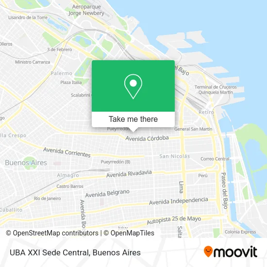 UBA XXI Sede Central map