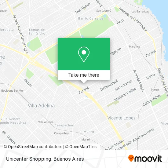 Mapa de Unicenter Shopping