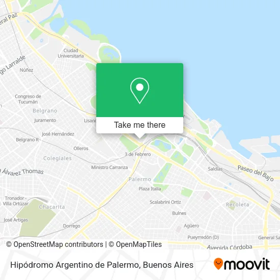 Mapa de Hipódromo Argentino de Palermo