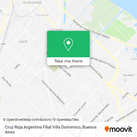 Cruz Roja Argentina Filial Villa Domimico map