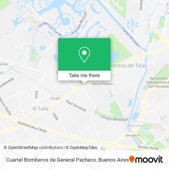Mapa de Cuartel Bomberos de General Pacheco