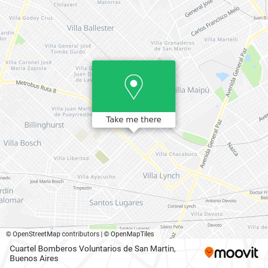 Cuartel Bomberos Voluntarios de San Martin map