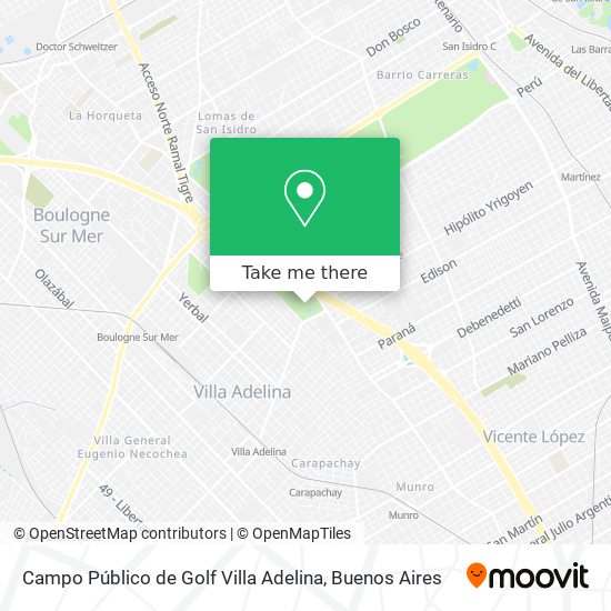 Campo Público de Golf Villa Adelina map
