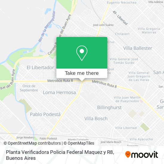 Planta Verificadora Policia Federal Maquez y R8 map