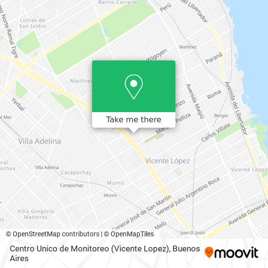 Mapa de Centro Unico de Monitoreo (Vicente Lopez)