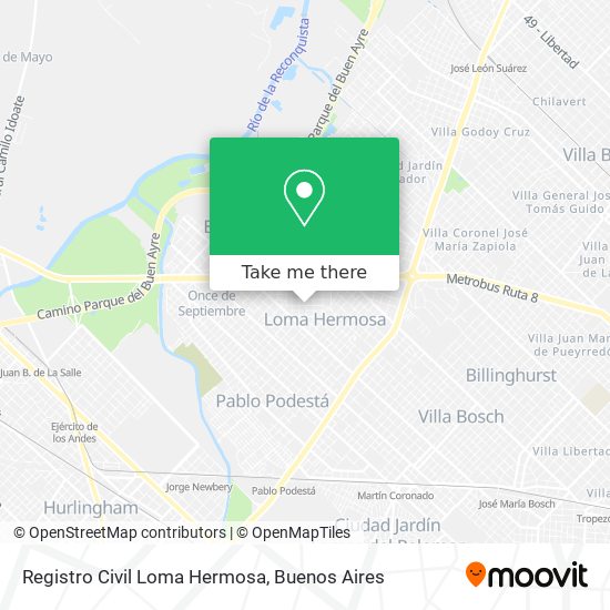 Registro Civil Loma Hermosa map
