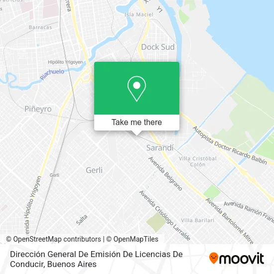 Mapa de Dirección General De Emisión De Licencias De Conducir
