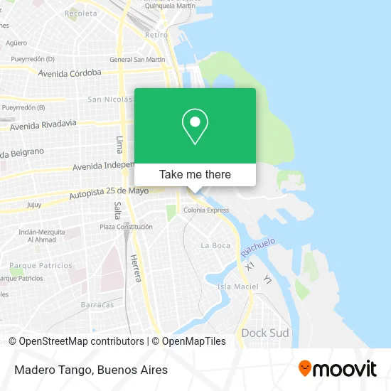Mapa de Madero Tango