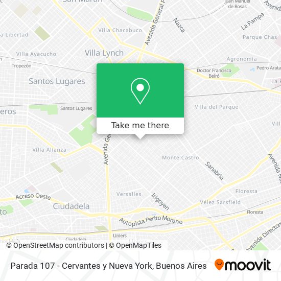 Parada 107 - Cervantes y Nueva York map