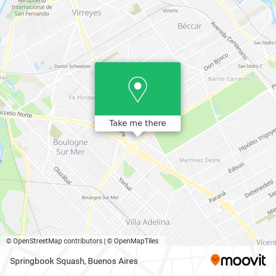 Mapa de Springbook Squash