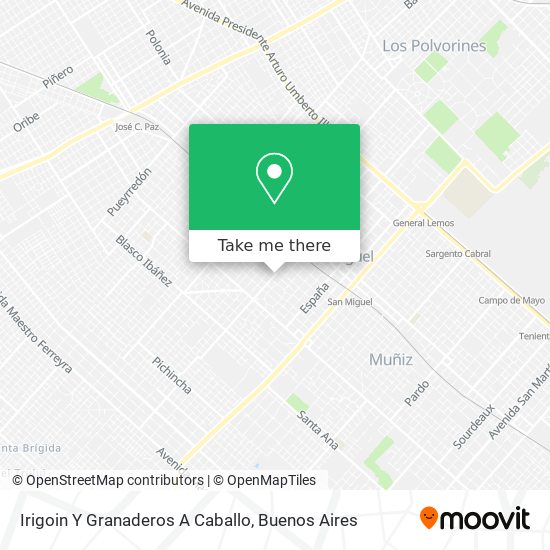 Irigoin Y Granaderos A Caballo map
