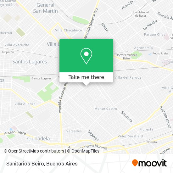 Sanitarios Beiró map