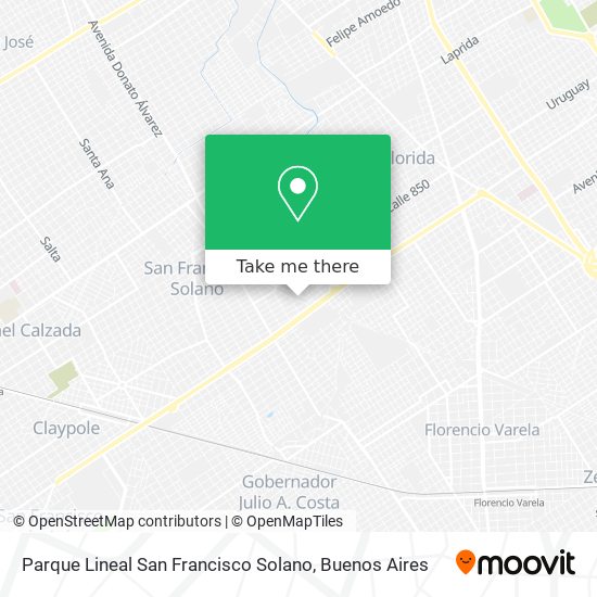 Parque Lineal San Francisco Solano map