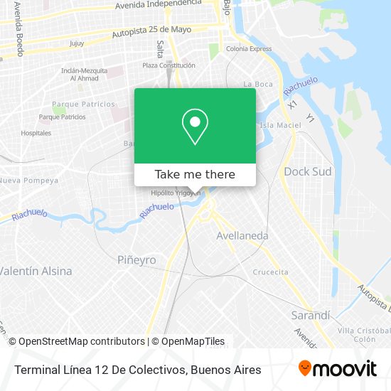 Mapa de Terminal Línea 12 De Colectivos
