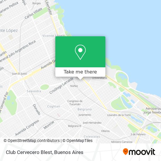 Mapa de Club Cervecero Blest