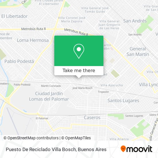 Mapa de Puesto De Reciclado Villa Bosch