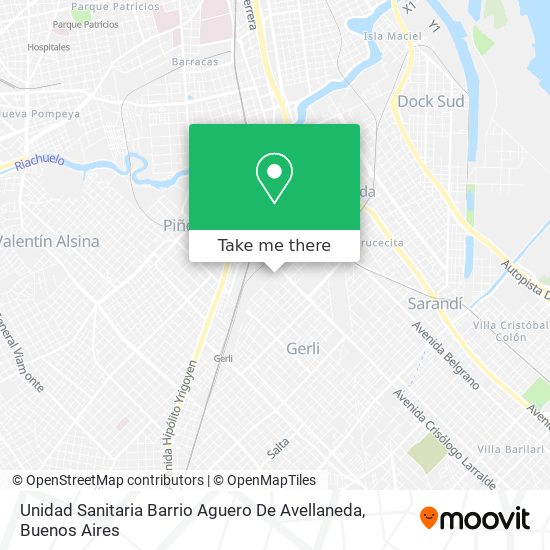 Mapa de Unidad Sanitaria Barrio Aguero De Avellaneda