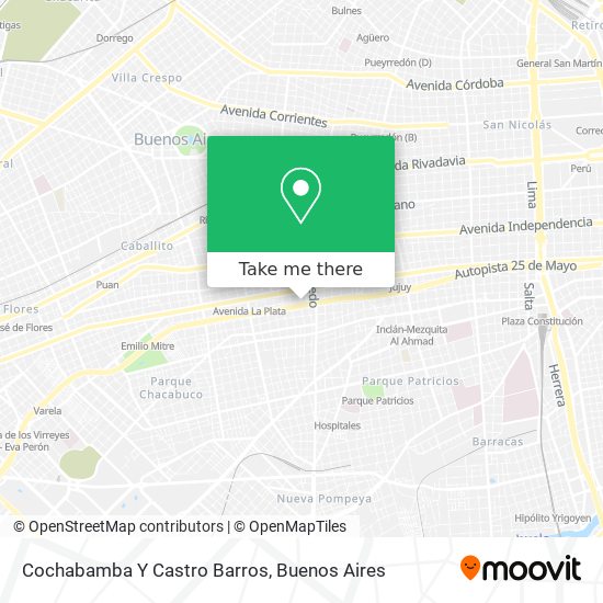 Cochabamba Y Castro Barros map