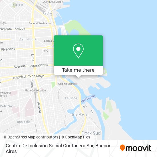 Mapa de Centro De Inclusión Social Costanera Sur