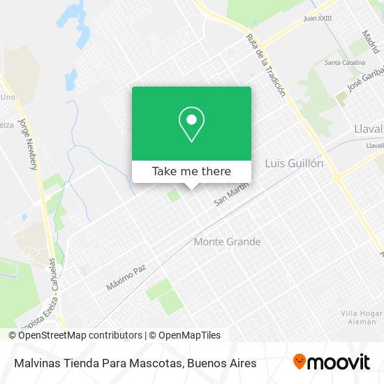 Malvinas Tienda Para Mascotas map