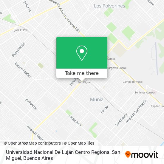 Mapa de Universidad Nacional De Luján Centro Regional San Miguel