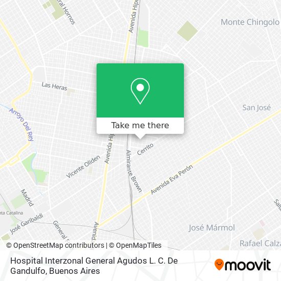 Mapa de Hospital Interzonal General Agudos L. C. De Gandulfo