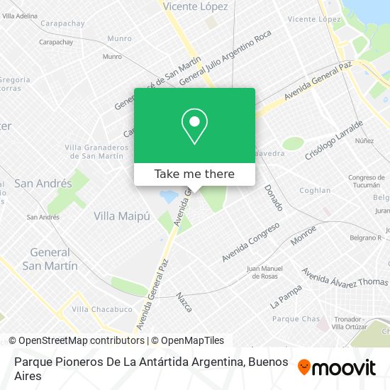 Parque Pioneros De La Antártida Argentina map