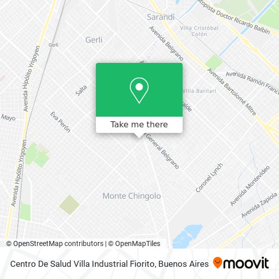 Mapa de Centro De Salud Villa Industrial Fiorito