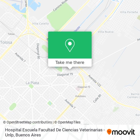 Hospital Escuela Facultad De Ciencias Veterinarias - Unlp map