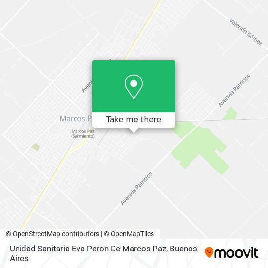Mapa de Unidad Sanitaria Eva Peron De Marcos Paz