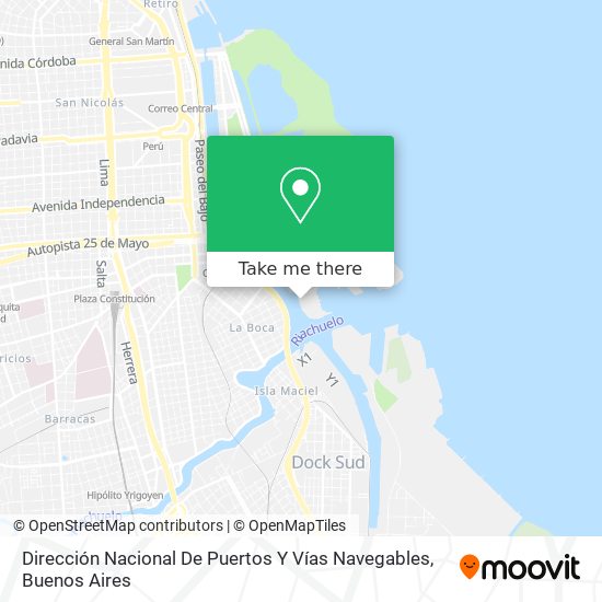 Mapa de Dirección Nacional De Puertos Y Vías Navegables