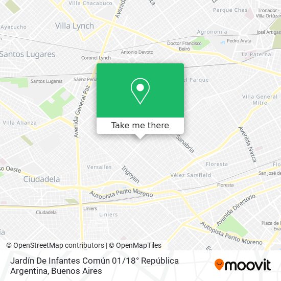 Mapa de Jardín De Infantes Común 01 / 18° República Argentina