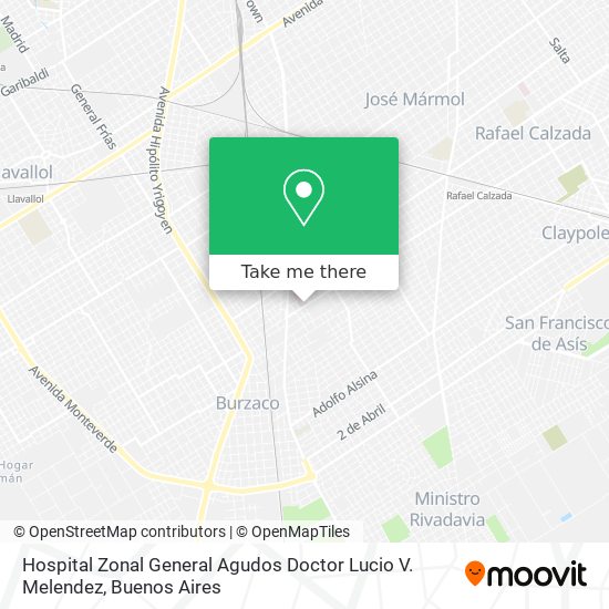 Hospital Zonal General Agudos Doctor Lucio V. Melendez map
