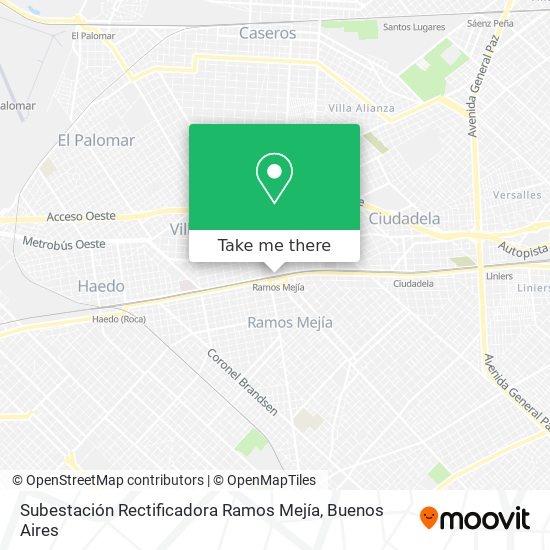Mapa de Subestación Rectificadora Ramos Mejía
