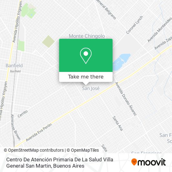 Mapa de Centro De Atención Primaria De La Salud Villa General San Martin