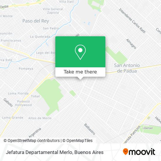 Jefatura Departamental Merlo map