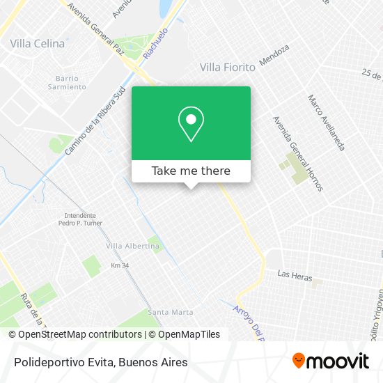 Mapa de Polideportivo Evita