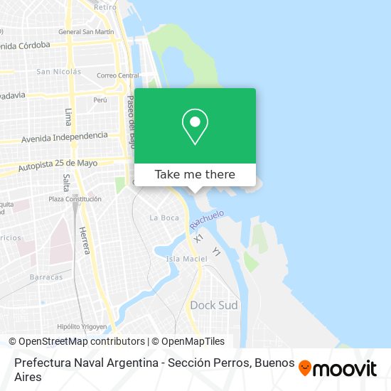 Prefectura Naval Argentina - Sección Perros map